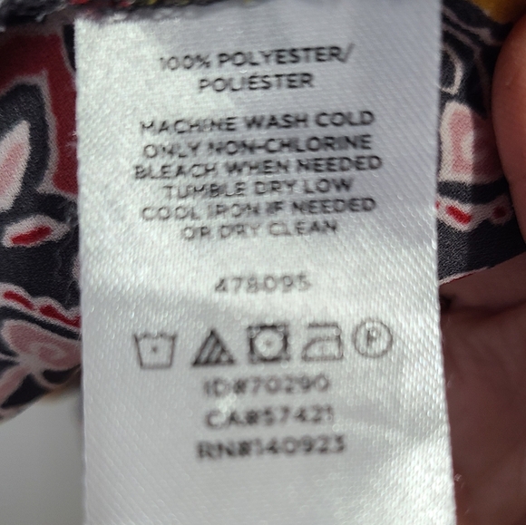 LOFT Women's Floral Patterned Blouse - Gray Muticolored - Picture 4 of 5